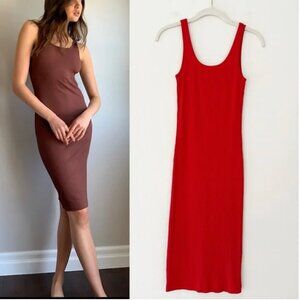 Aritzia Wilfred Free Murdock Midi Bodycon Dress – Red | XS
